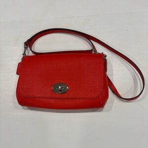 Coach Red Leather Crossbody Shoulder Bag